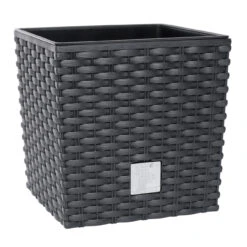 Prosperplast Blumentopf Rato Low Mit Einsatz In Anthrazit