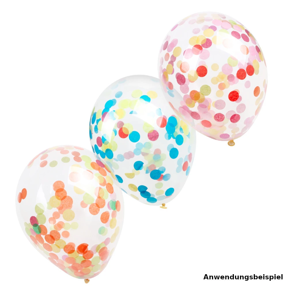 Luftballons Mit Konfetti Füllung, 3 Stück, Transluzent 4 Luftballons Mit Konfetti Füllung, 3 Stück, Transluzent – Bild 2