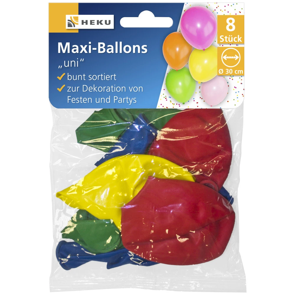 Maxi Luftballons Uni 8 Stück 3 Maxi Luftballons Uni 8 Stück
