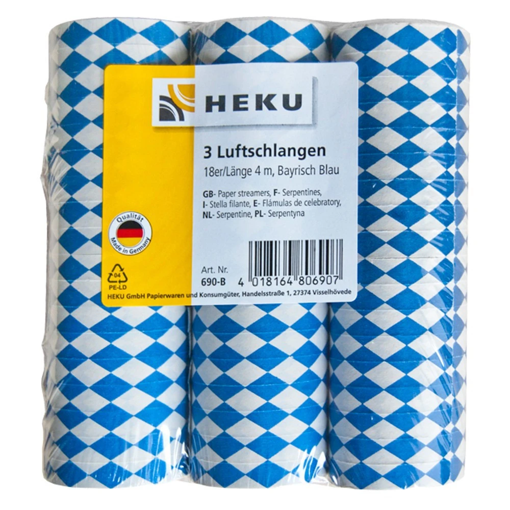 Luftschlangen 3 X 18er In Bayrisch Blau 3 Luftschlangen 3 X 18er In Bayrisch Blau