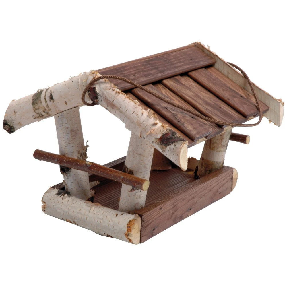 Vogelhaus Aus Birkenholz Mit Vier Offenen Seiten Und Kordel 3 Vogelhaus Aus Birkenholz Mit Vier Offenen Seiten Und Kordel