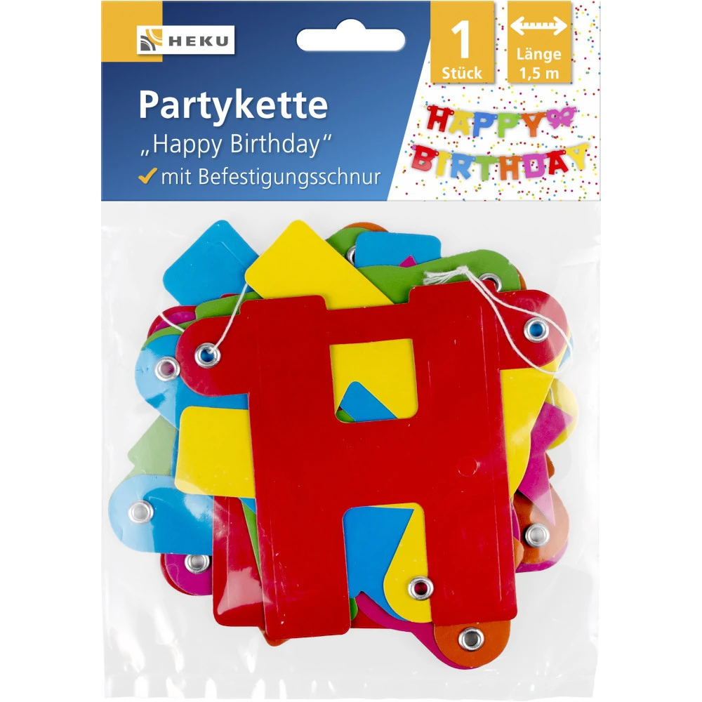 Partykette Happy Birthday 1,5 M 3 Partykette Happy Birthday 1,5 M