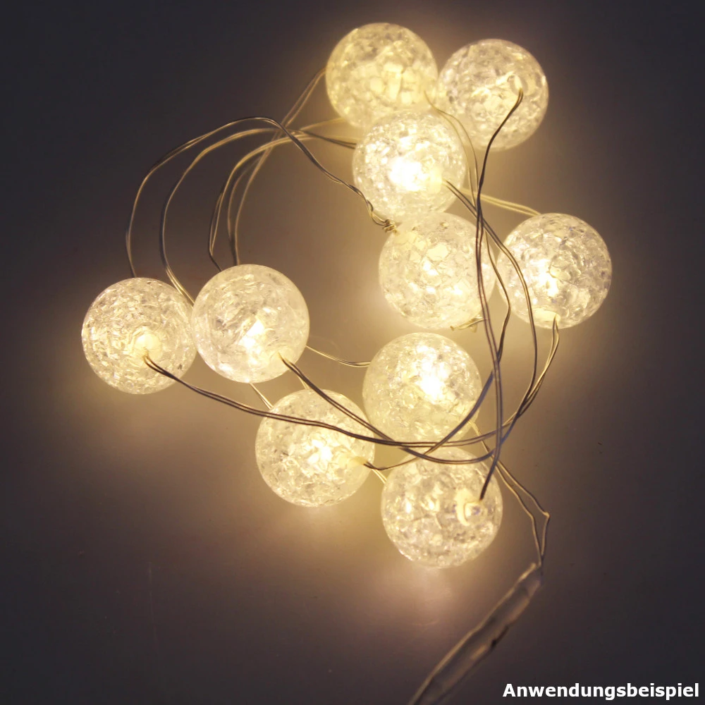 LED-Lichterkette Batteriebetrieben Mit Acrylkugeln 4 LED-Lichterkette Batteriebetrieben Mit Acrylkugeln – Bild 2