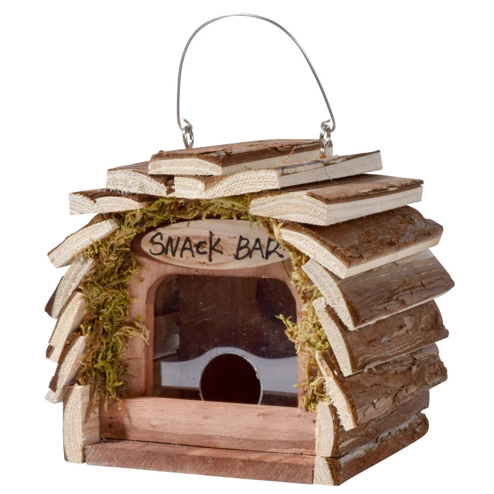 Vogelfutterspender Mit Silo, Zum Aufhängen, Aus Holz 4 Vogelfutterspender Mit Silo, Zum Aufhängen, Aus Holz – Bild 2