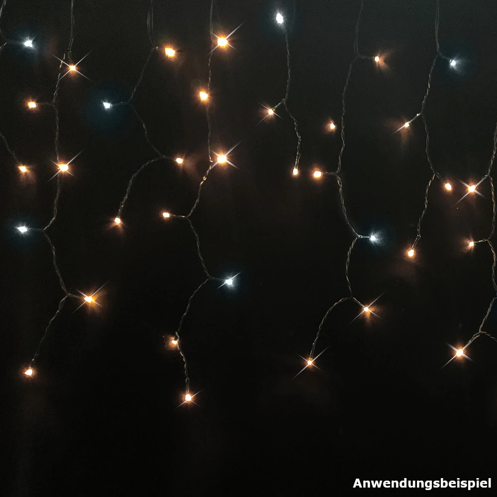 LED-Lichterkette Eiszapfen-Vorhang Mit 100 LEDs 3 LED-Lichterkette Eiszapfen-Vorhang Mit 100 LEDs
