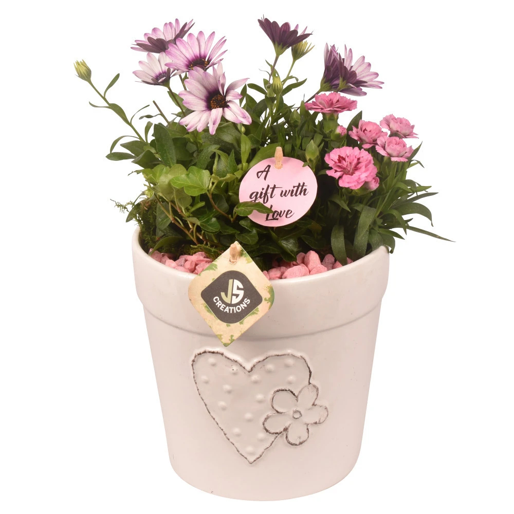 Keramikgefäß Bepflanzt Mit Deko 3 Keramikgefäß Bepflanzt Mit Deko