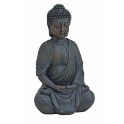 Dekofigur Buddha 25 Cm Sitzend Aus Polyresin In Braun