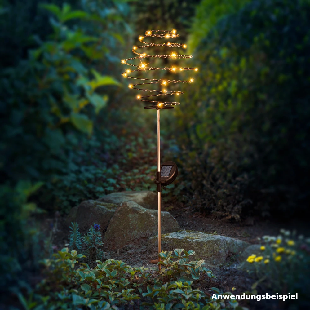 LED-Solarspirale 90 Cm Mit 30 Warmweißen LED’s Und Erdspieß 4 LED-Solarspirale 90 Cm Mit 30 Warmweißen LED’s Und Erdspieß – Bild 2