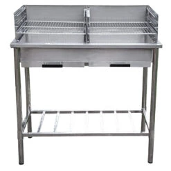 Country Life Doppel-Grilltisch Aus Edelstahl 18/10