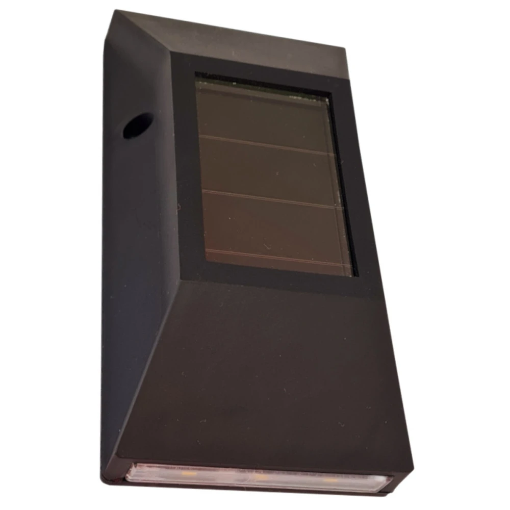 LED-Wandleuchte Solarbetrieben 600 MAh In Schwarz Mit 6 LEDs 3 LED-Wandleuchte Solarbetrieben 600 MAh In Schwarz Mit 6 LEDs