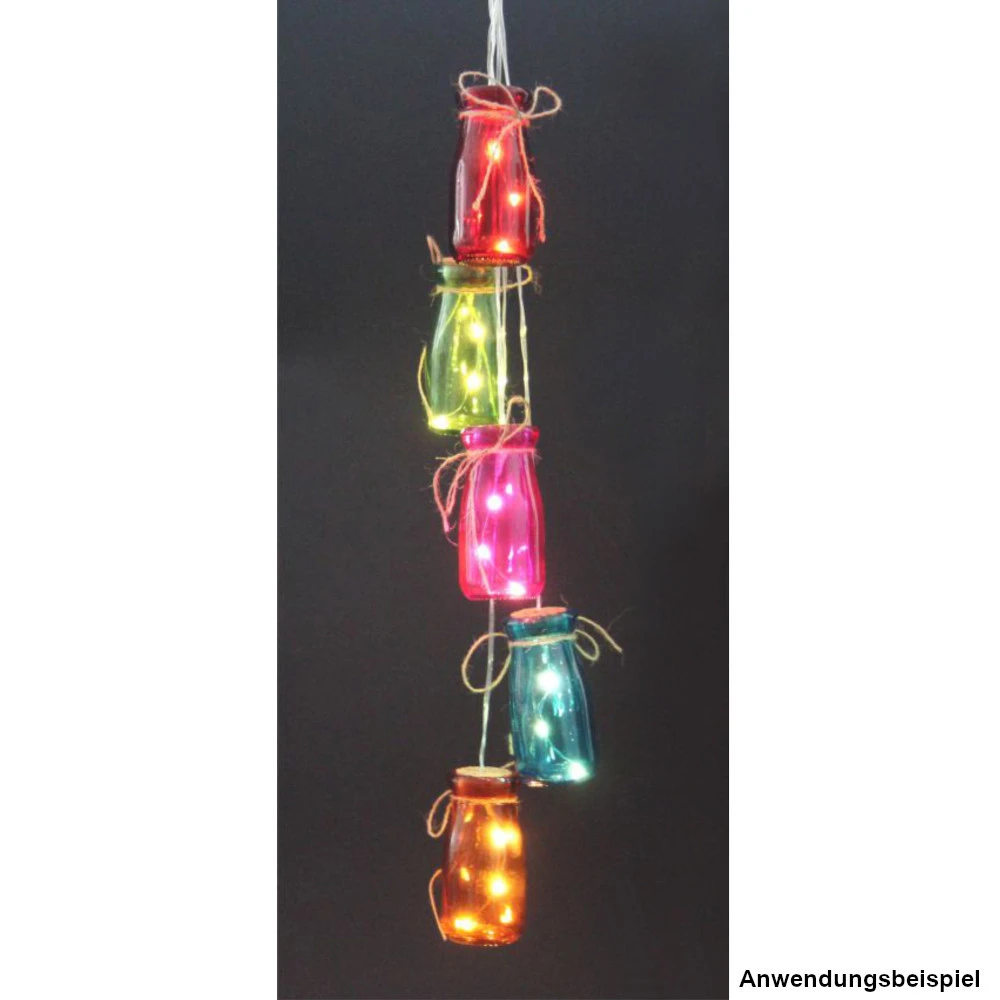 LED-Lichterkette 1,1 M Batteriebetrieben Mit 5 Gläsern Und 15 LEDs 4 LED-Lichterkette 1,1 M Batteriebetrieben Mit 5 Gläsern Und 15 LEDs – Bild 2