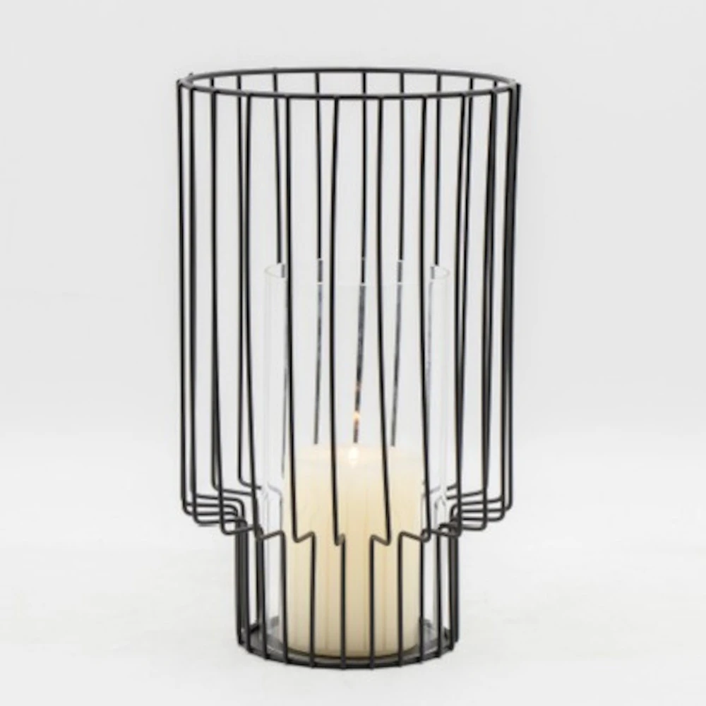 Windlicht Mit Glaseinsatz Rund Ø 18 Cm X 30 Cm In Schwarz 3 Windlicht Mit Glaseinsatz Rund Ø 18 Cm X 30 Cm In Schwarz