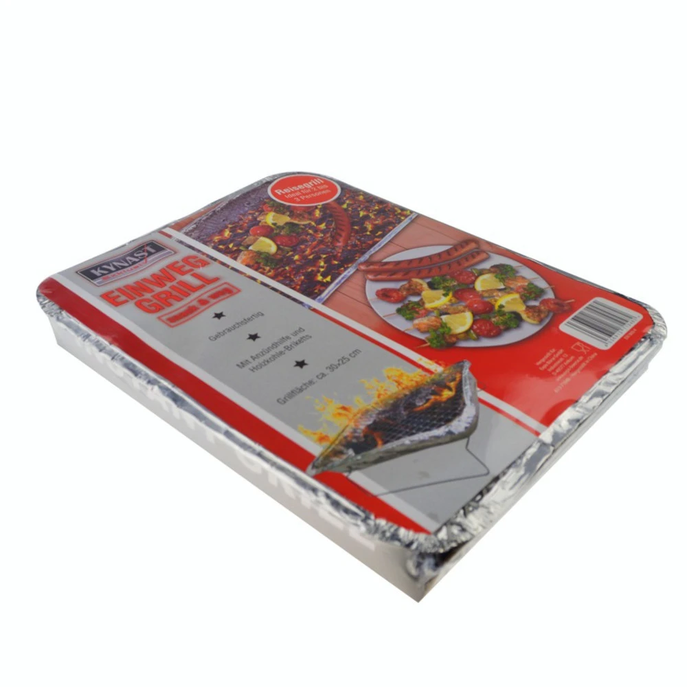 Einweggrill 30 X 25 X 4 Cm Mit Grillkohle Und Anzündhilfe 4 Einweggrill 30 X 25 X 4 Cm Mit Grillkohle Und Anzündhilfe – Bild 2