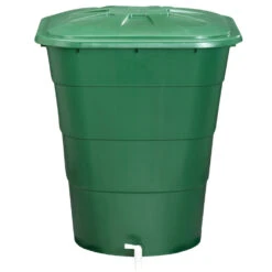 Regentonne Eckig Mit 203 Liter Fassungsvermögen In Grün