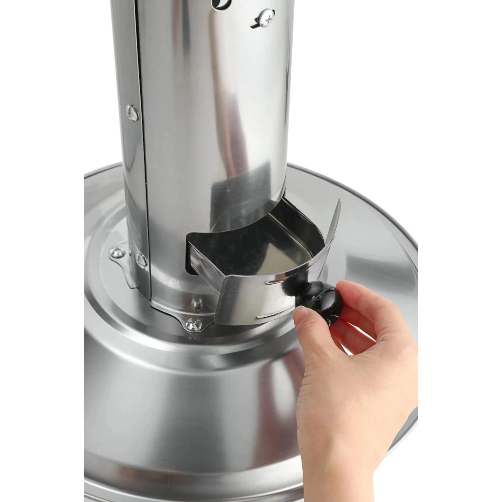 Säulengrill Rund Aus Edelstahl Mit Bodenplatte 7 Säulengrill Rund Aus Edelstahl Mit Bodenplatte – Bild 5