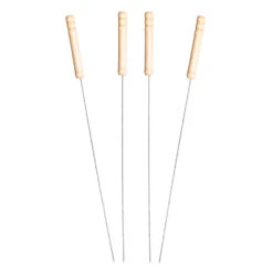 Schaschlikspieße 4 Stück 38,5 Cm Aus Edelstahl Mit Holzgriff