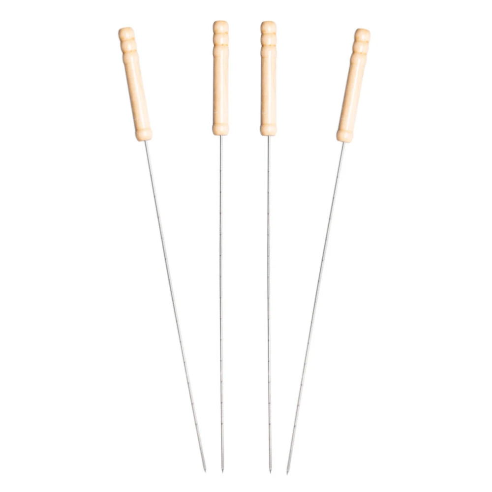 Schaschlikspieße 4 Stück 38,5 Cm Aus Edelstahl Mit Holzgriff 3 Schaschlikspieße 4 Stück 38,5 Cm Aus Edelstahl Mit Holzgriff