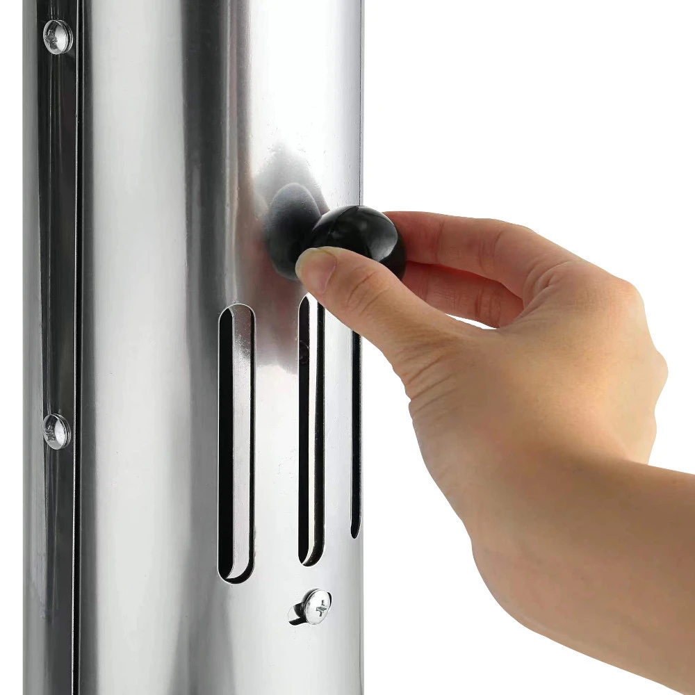 Säulengrill Rund Aus Edelstahl Mit Bodenplatte 6 Säulengrill Rund Aus Edelstahl Mit Bodenplatte – Bild 4