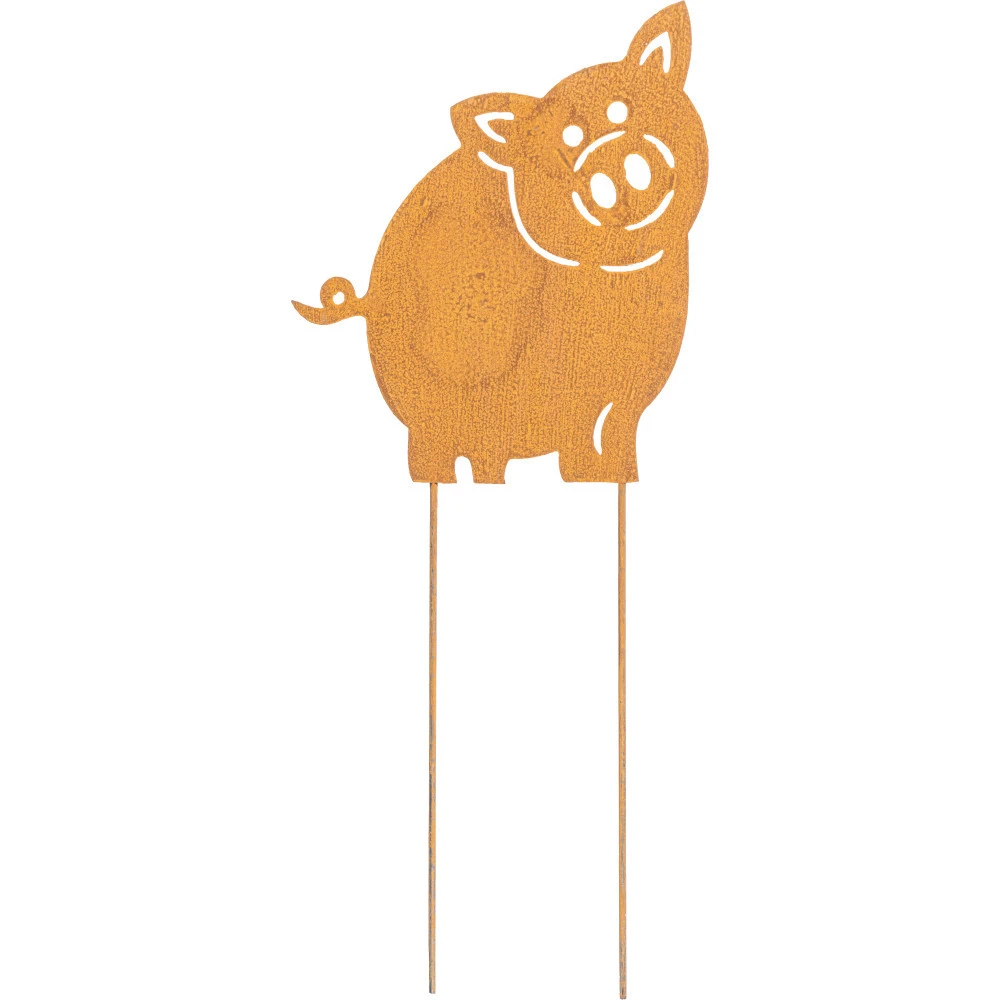 Gartenstecker Schwein Ca. 45 Cm Hoch In Rost-Optik 3 Gartenstecker Schwein Ca. 45 Cm Hoch In Rost-Optik