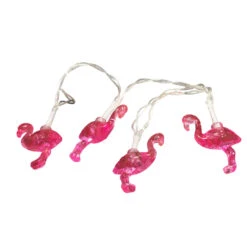 LED-Lichterkette 120 Cm Mit Flamingomotiv, 10 LEDs Und Timerfunktion