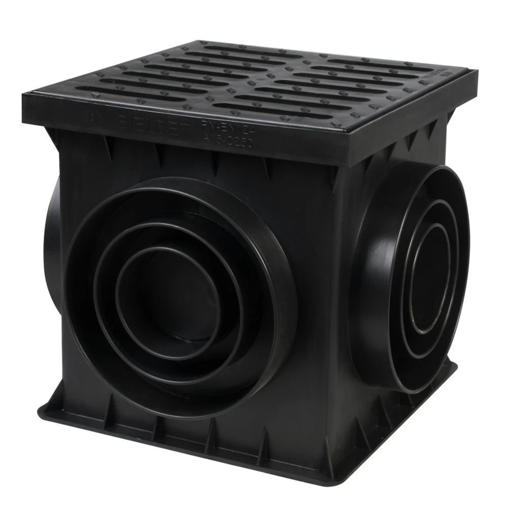 Hofablauf Mit Kunststoff-Rost 250x250 Mm Kunststoff Schwarz 3 Hofablauf Mit Kunststoff-Rost 250x250 Mm Kunststoff Schwarz