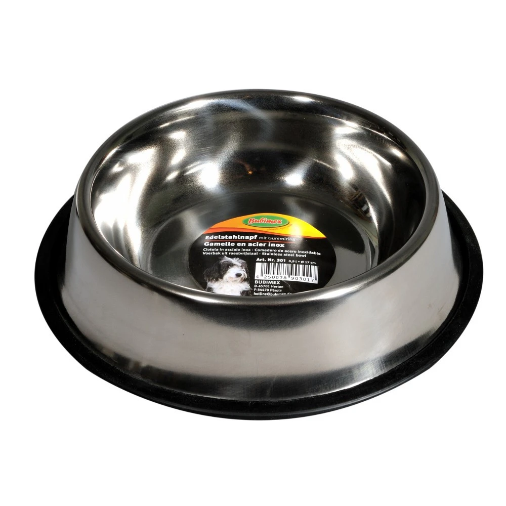 Hundenapf Mit Gummiring Ø 14,5 Cm Aus Edelstahl 3 Hundenapf Mit Gummiring Ø 14,5 Cm Aus Edelstahl