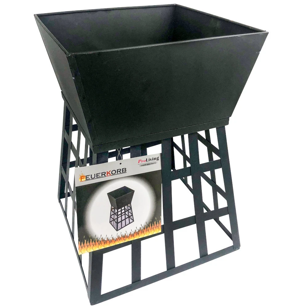 Feuerkorb 33 X 33 X 48 Cm Lackierter Stahl 3 Feuerkorb 33 X 33 X 48 Cm Lackierter Stahl