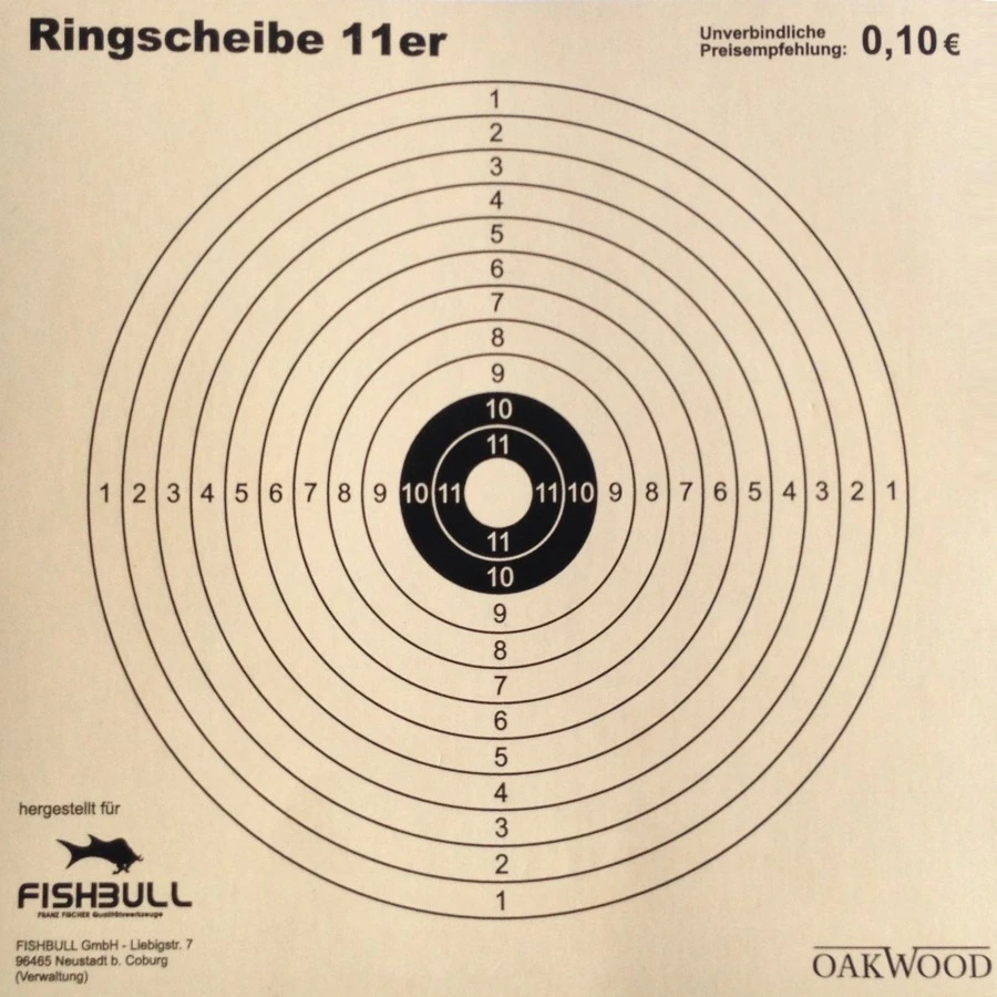 Oakwood Kugelfang-Zielscheiben 14 X 14 Cm 11er Ring 50 Stück 3 Oakwood Kugelfang-Zielscheiben 14 X 14 Cm 11er Ring 50 Stück