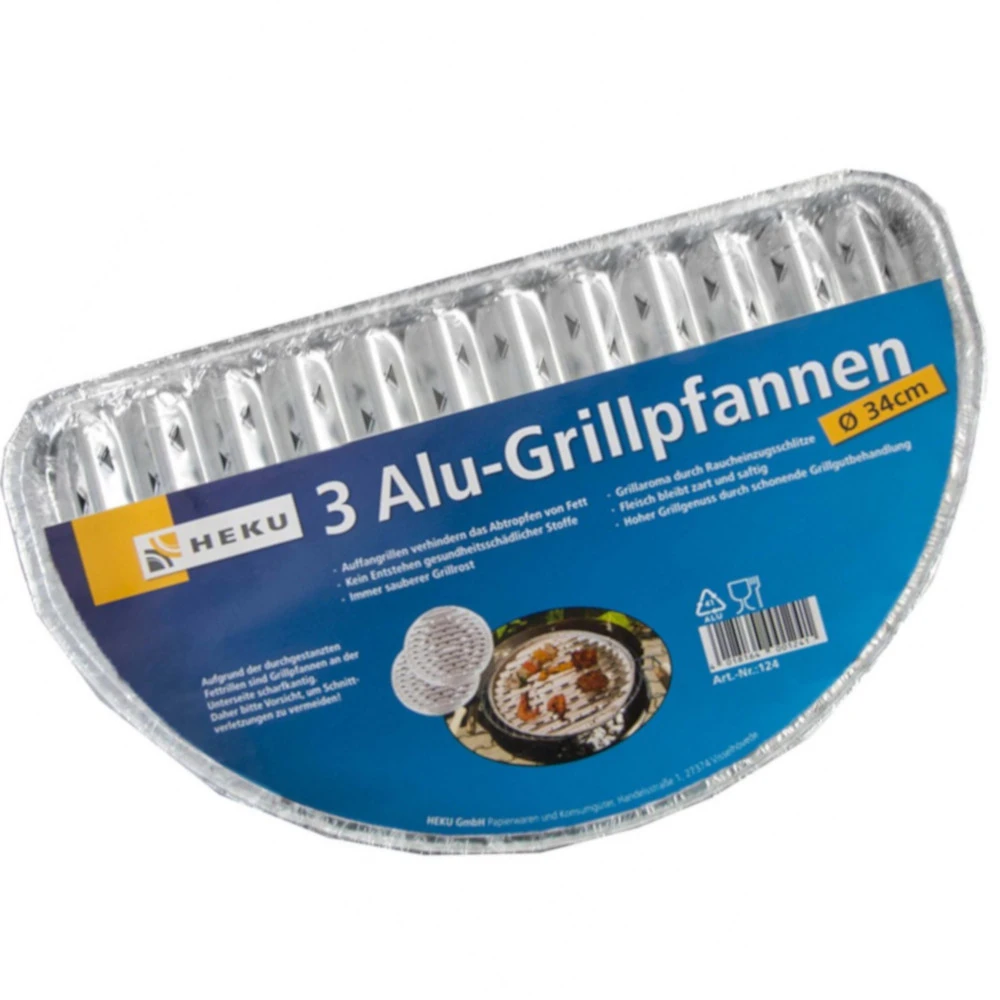 Alu Grillpfanne Halbrund 3 Stück 3 Alu Grillpfanne Halbrund 3 Stück
