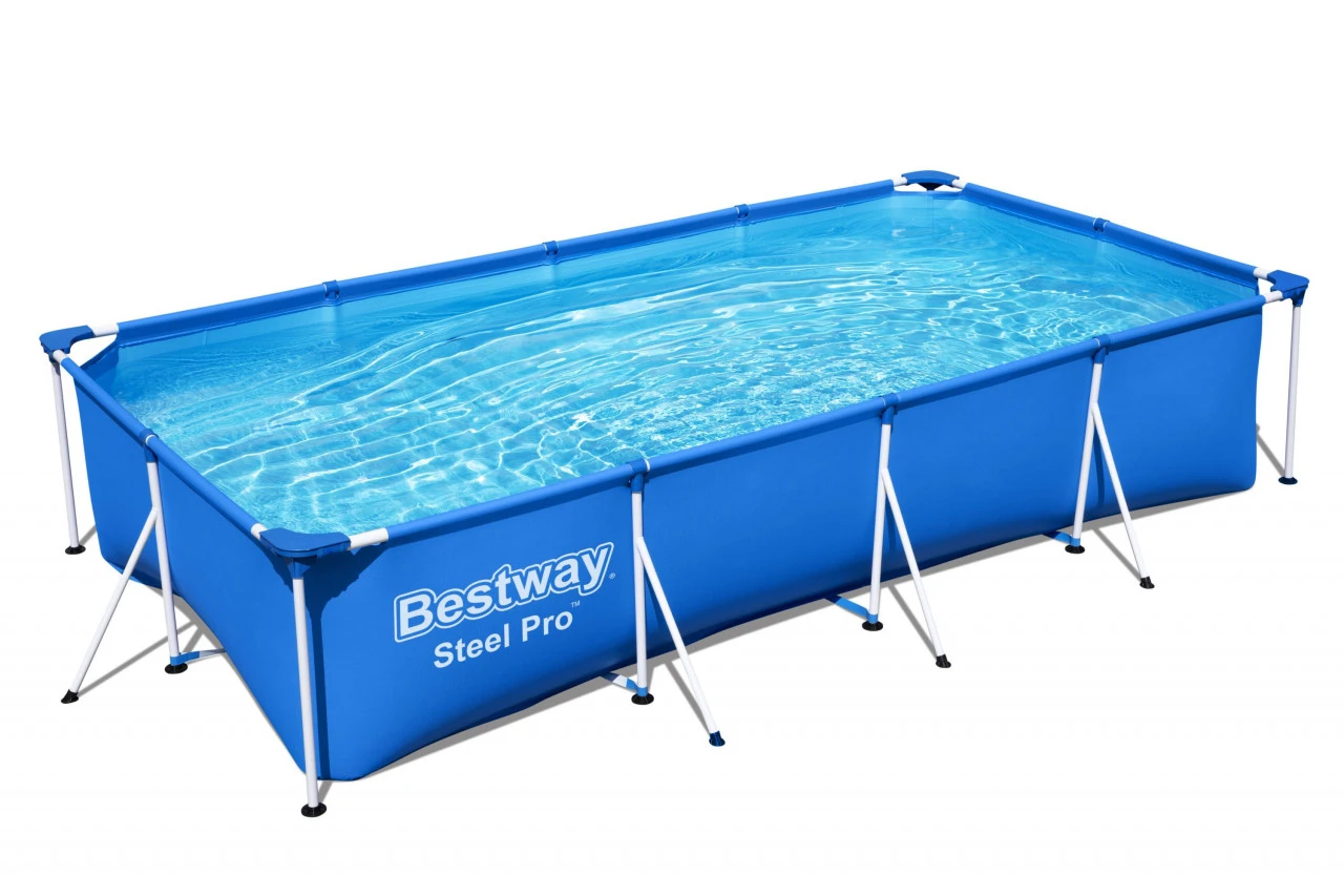 Bestway Steel Pro Frame Pool-Set Eckig Mit Filterpumpe 4 Bestway Steel Pro Frame Pool-Set Eckig Mit Filterpumpe – Bild 2