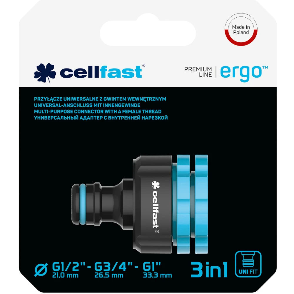 Cellfast Universal Wasserhahnanschluss ERGO™ 1/2"- 3/4" - 1" 4 Cellfast Universal Wasserhahnanschluss ERGO™ 1/2"- 3/4" - 1" – Bild 2