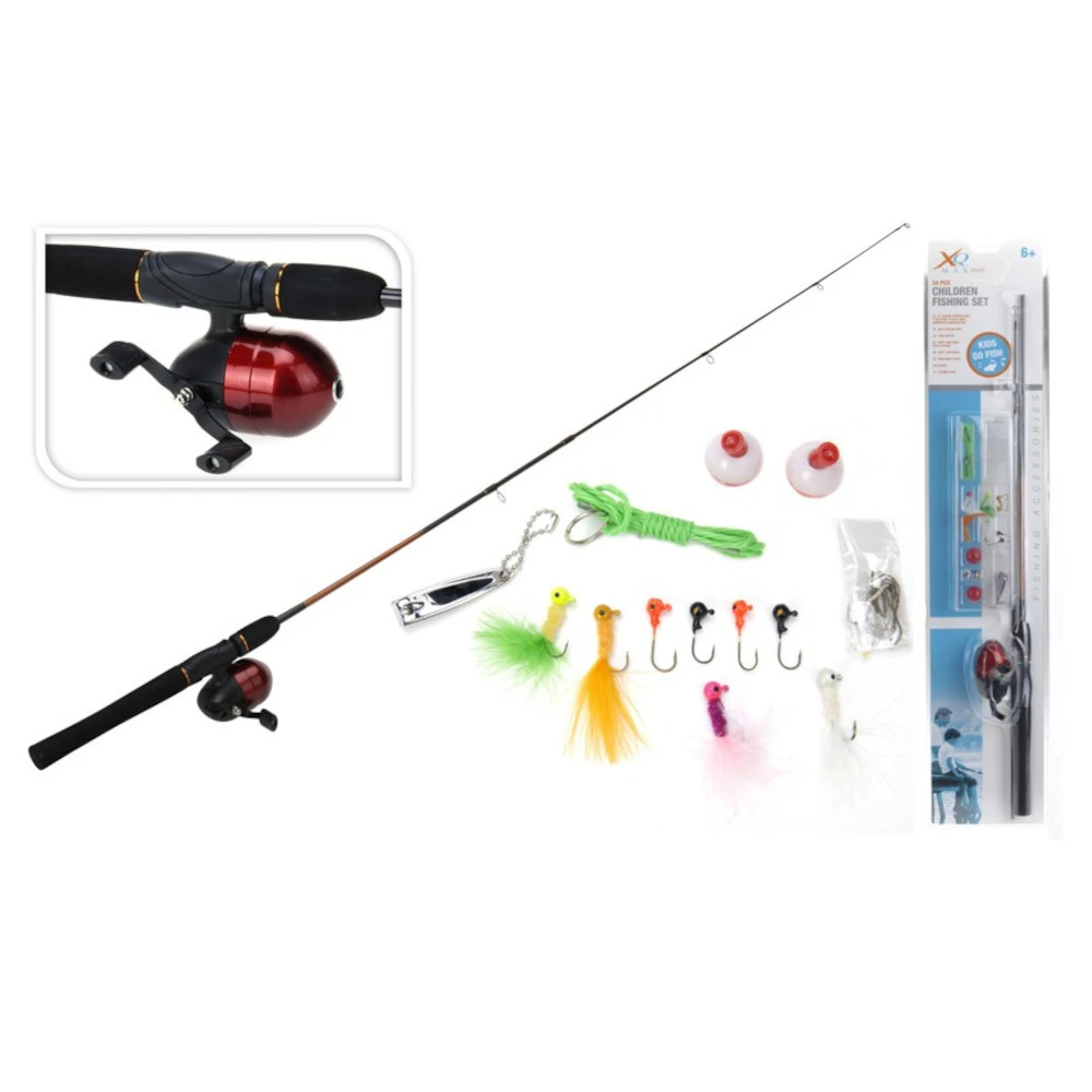 Spinrute 150 Cm Fiberglas Komplettset Kinder 24-teilig 3 Spinrute 150 Cm Fiberglas Komplettset Kinder 24-teilig