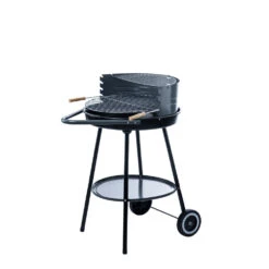 Grillwagen El Toro Fahrbar Aus Stahl In Schwarz Mit Warmhalterost