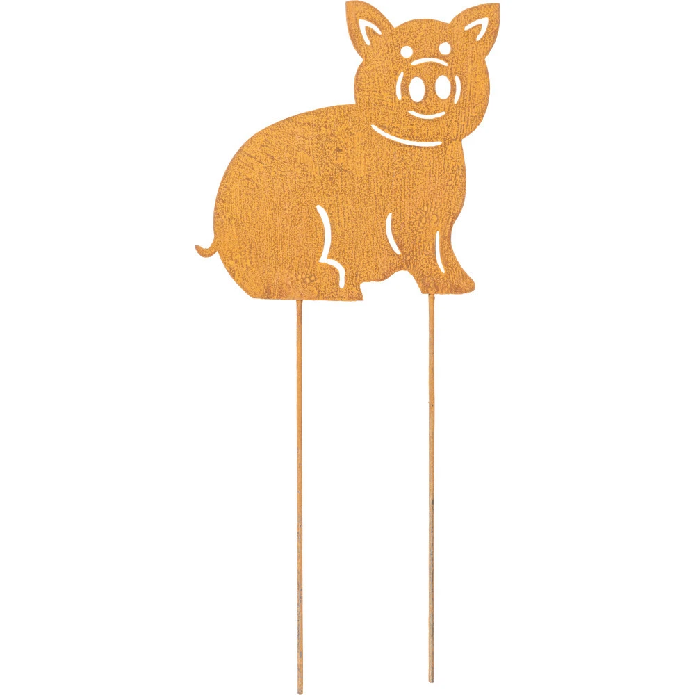 Gartenstecker Schwein Ca. 45 Cm Hoch In Rost-Optik 4 Gartenstecker Schwein Ca. 45 Cm Hoch In Rost-Optik – Bild 2