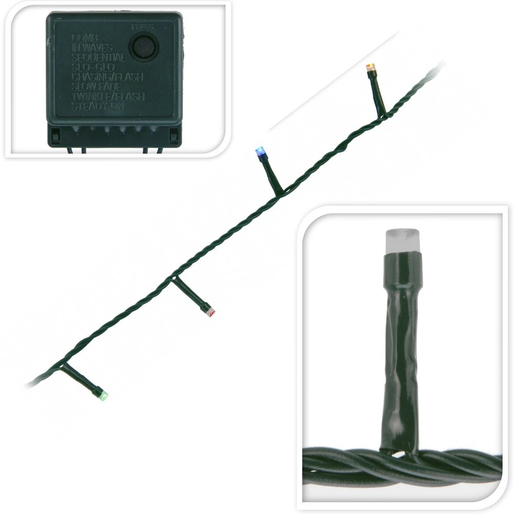 LED-Lichterkette Bunt Oder Warmweiß Mit 120 LEDs Mit 8 Lichtfunktionen, Innen- Und Außenbereich 7 LED-Lichterkette Bunt Oder Warmweiß Mit 120 LEDs Mit 8 Lichtfunktionen, Innen- Und Außenbereich – Bild 5