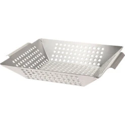 BBQ Gemüsekorb Aus Edelstahl Mit Handgriffen