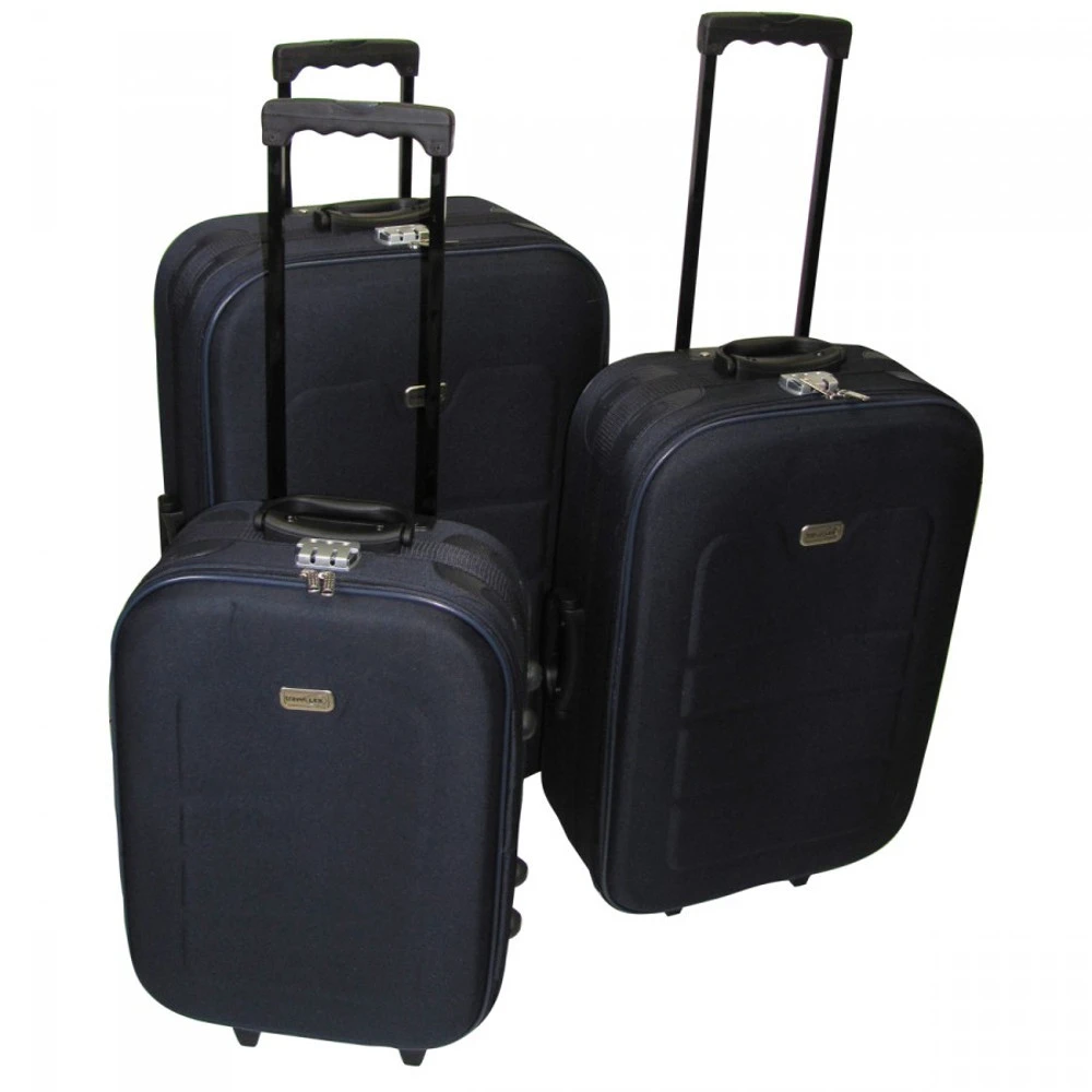 Trolley 3tlg Set Dunkelblau EVA Kunststoff 3 Trolley 3tlg Set Dunkelblau EVA Kunststoff