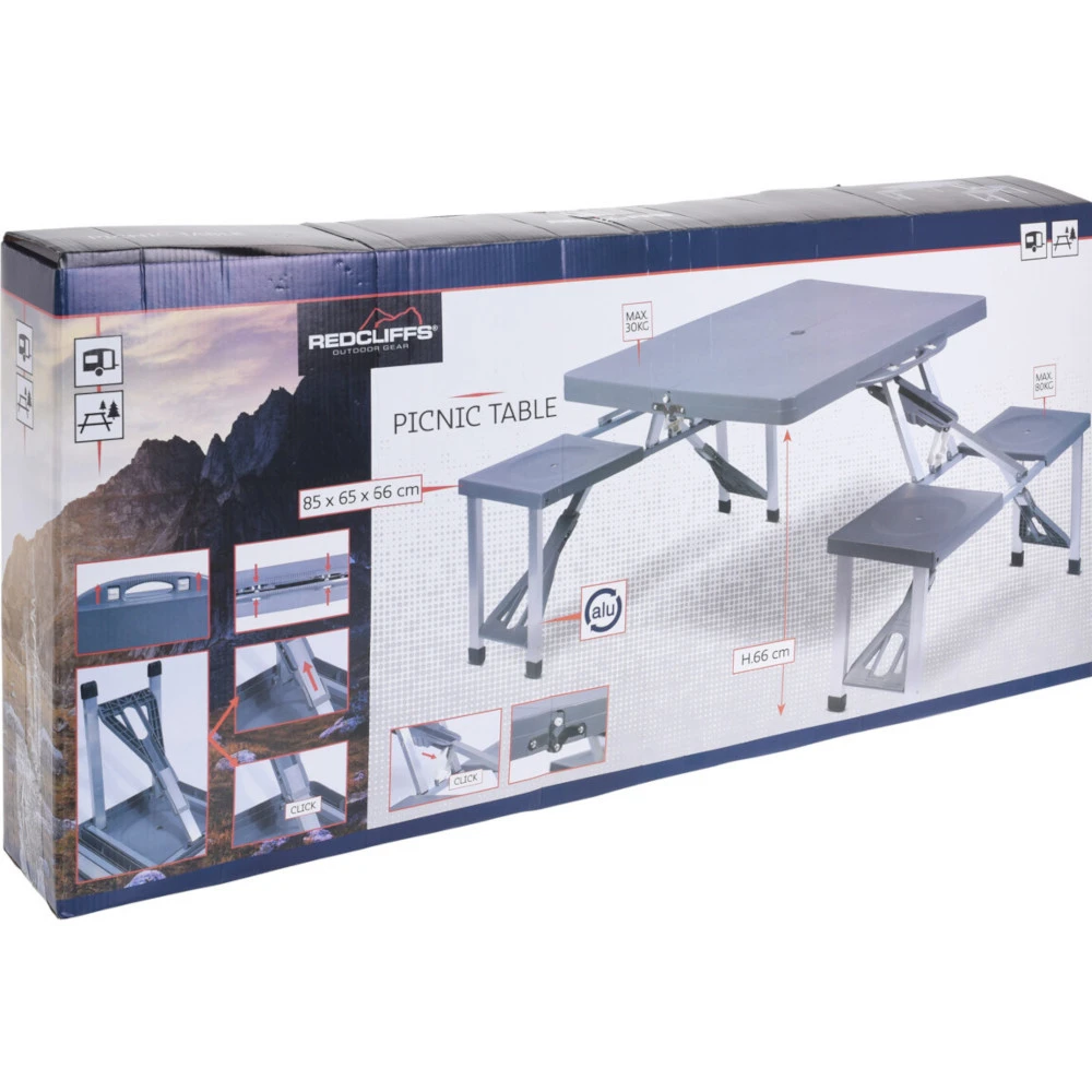 Camping Sitzgruppe Faltbar Aus Polypropylen In Grau 4 Camping Sitzgruppe Faltbar Aus Polypropylen In Grau – Bild 2