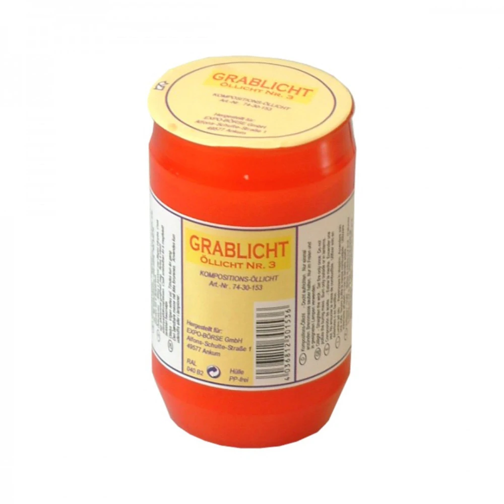 Öllicht-Grablicht Ø 5,5 X 14,5 Cm 150 G Kunststoff In Rot, Öllicht Nr.3 3 Öllicht-Grablicht Ø 5,5 X 14,5 Cm 150 G Kunststoff In Rot, Öllicht Nr.3