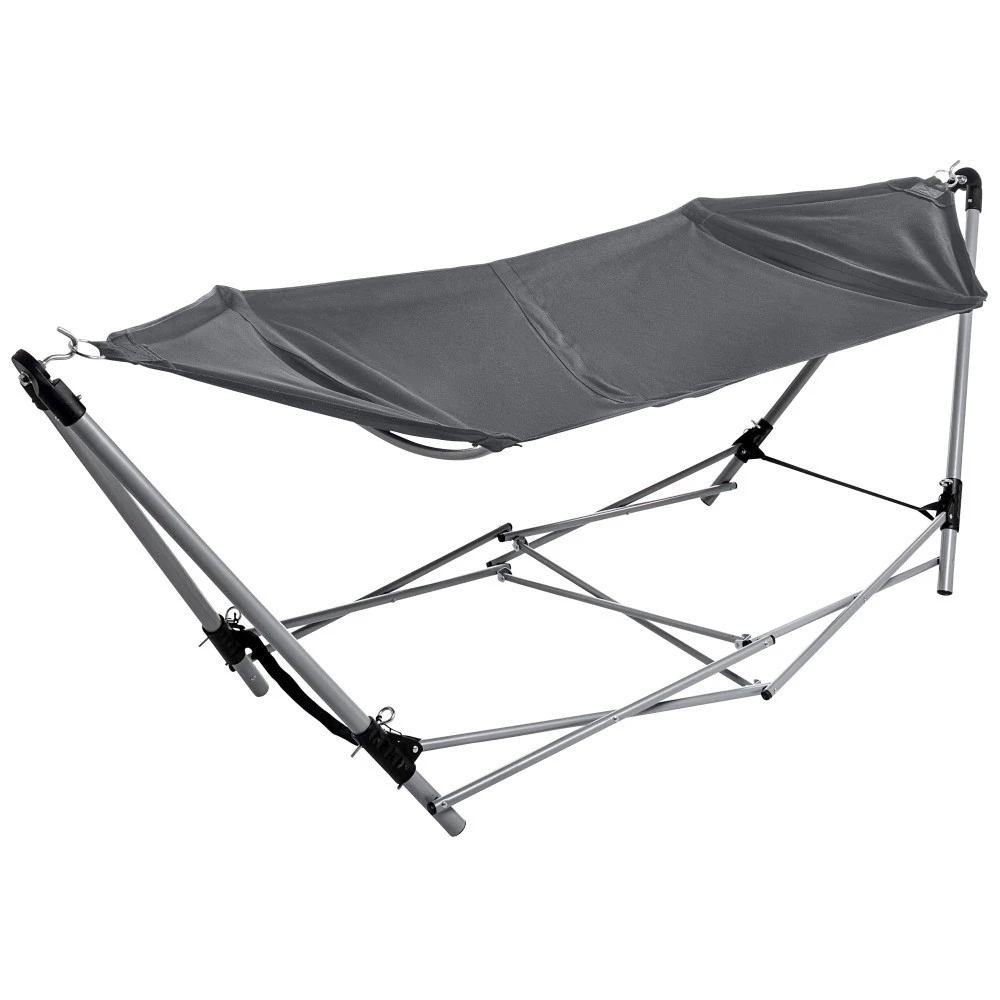 Hängematte Faltbar In Anthrazit Mit Metallgestell Und Tragetasche 3 Hängematte Faltbar In Anthrazit Mit Metallgestell Und Tragetasche