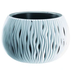 Prosperplast Blumentopf Sandy Bowl Ø 29 Cm In Weiß Mit Einsatz