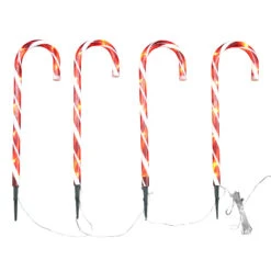 LED-Zuckerstangen-Set 4 Stück, Batteriebetrieben