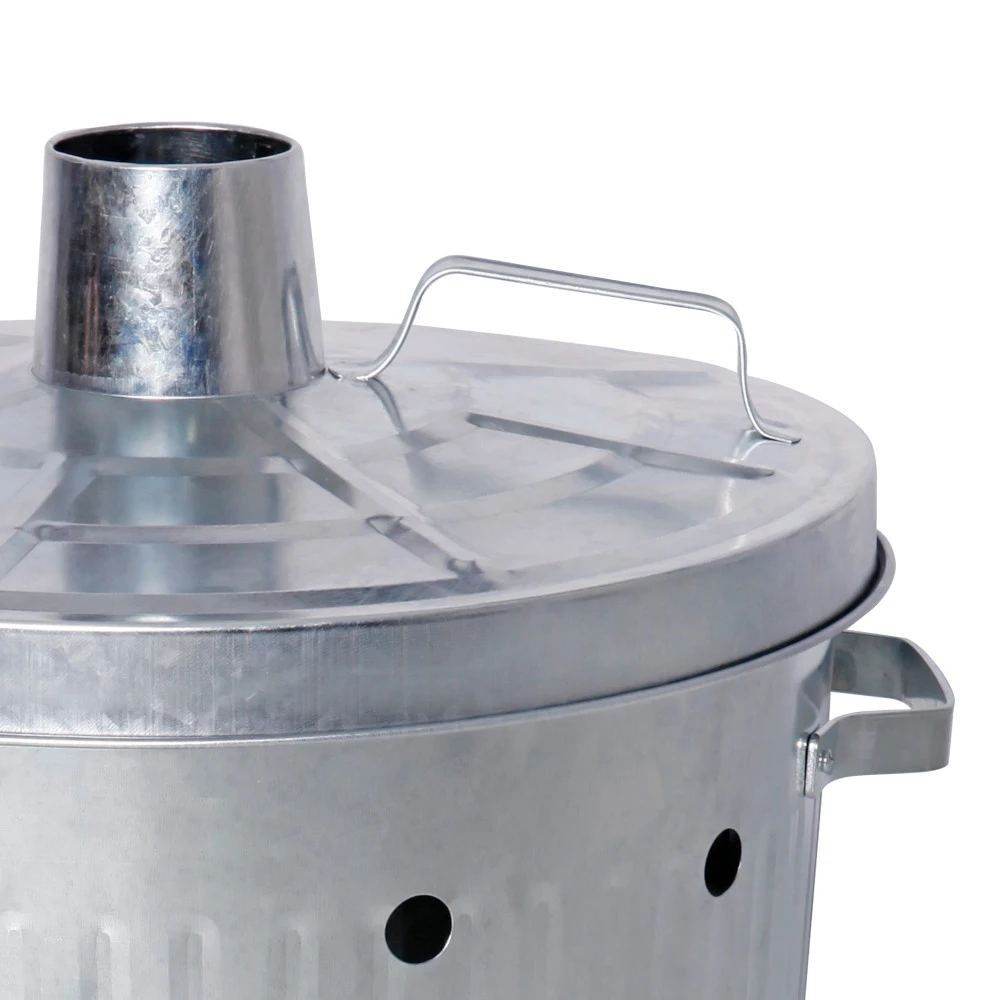 Feuertonne 75 Liter Aus Stahl Mit Deckel Und Luftlöcher 4 Feuertonne 75 Liter Aus Stahl Mit Deckel Und Luftlöcher – Bild 2