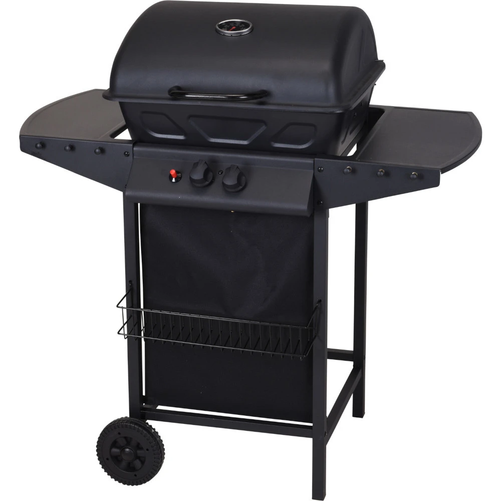 BBQ Gasgrill Mit 2 Brennern Schwarz 4 BBQ Gasgrill Mit 2 Brennern Schwarz – Bild 2
