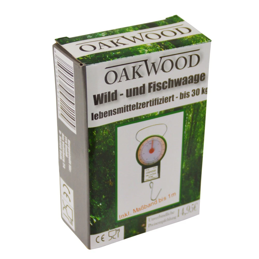 Oakwood Wildwaage 30kg Stahlhaken Maßband Zugwaage Hängewaage Fischwaage 4 Oakwood Wildwaage 30kg Stahlhaken Maßband Zugwaage Hängewaage Fischwaage – Bild 2