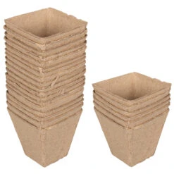Anzuchttöpfe 8 X 8 Cm Quadratisch, 24 Stück, Papier