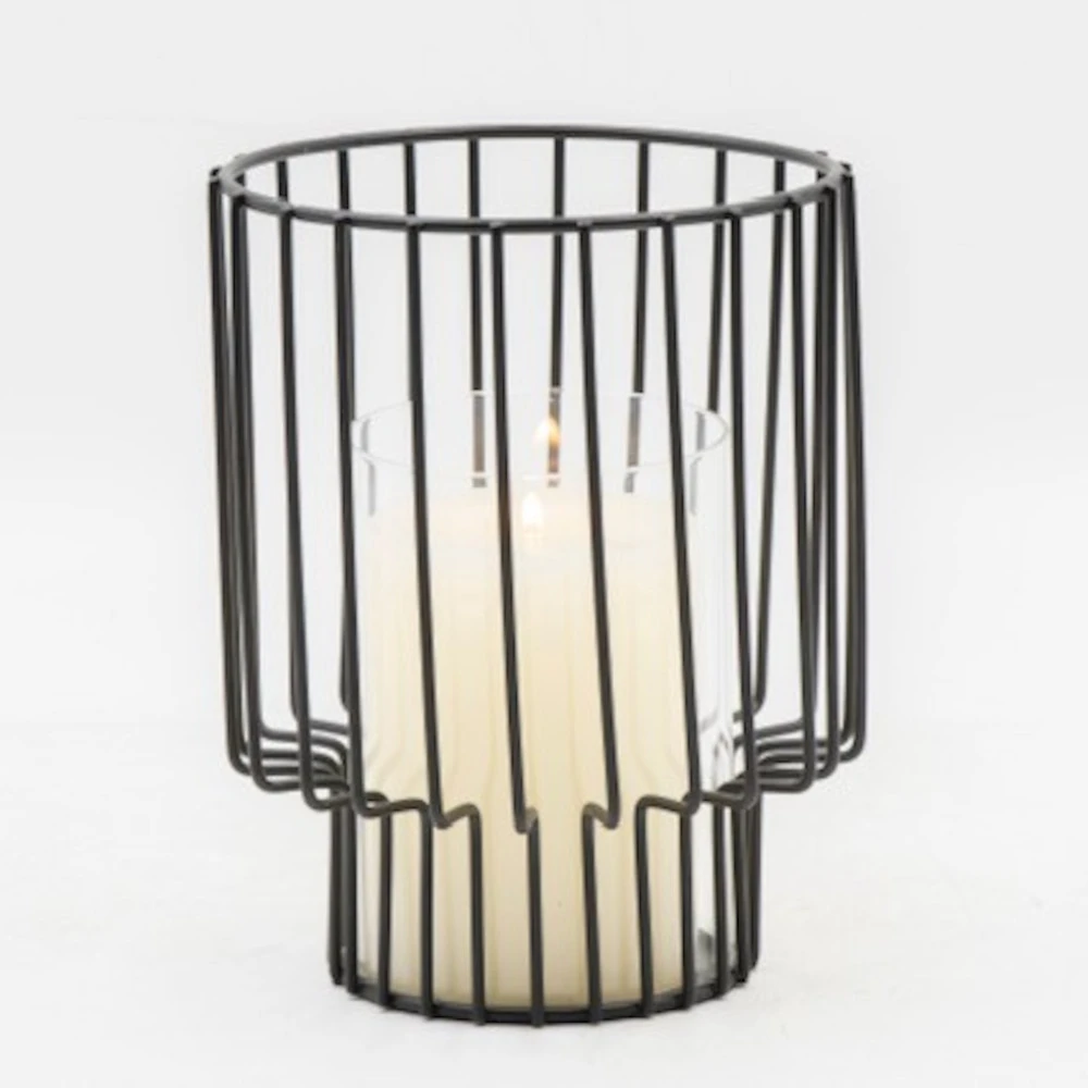 Windlicht Mit Glaseinsatz Rund Ø 14 X 18 Cm In Schwarz 3 Windlicht Mit Glaseinsatz Rund Ø 14 X 18 Cm In Schwarz