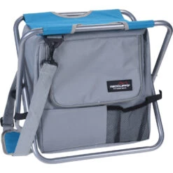 Campinghocker Klappbar 31,5 X 26,5 Cm Mit Blau-grauer Textilbespannung