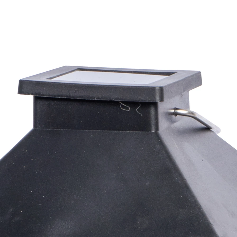 Solar Laterne Aus Schwarzem Kunststoff Mit LED Kerze 4 Solar Laterne Aus Schwarzem Kunststoff Mit LED Kerze – Bild 2