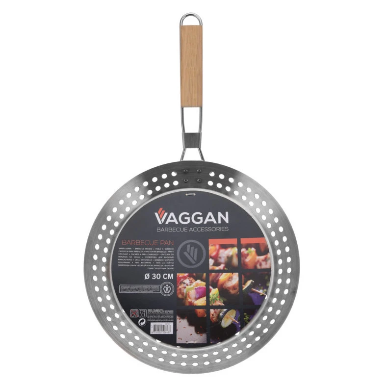 Grillpfanne Gelocht Ø 30cm Aus Edelstahl Mit Klappgriff 4 Grillpfanne Gelocht Ø 30cm Aus Edelstahl Mit Klappgriff – Bild 2